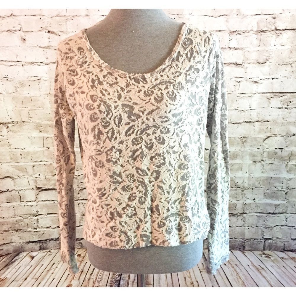 Aeropostale Burnout Open Knit Oversized Sweater S